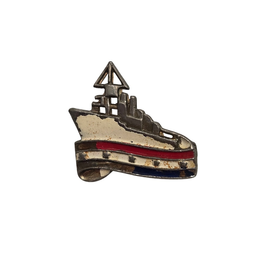 Vintage World War ll Battleship PIn Sweetheart Pin